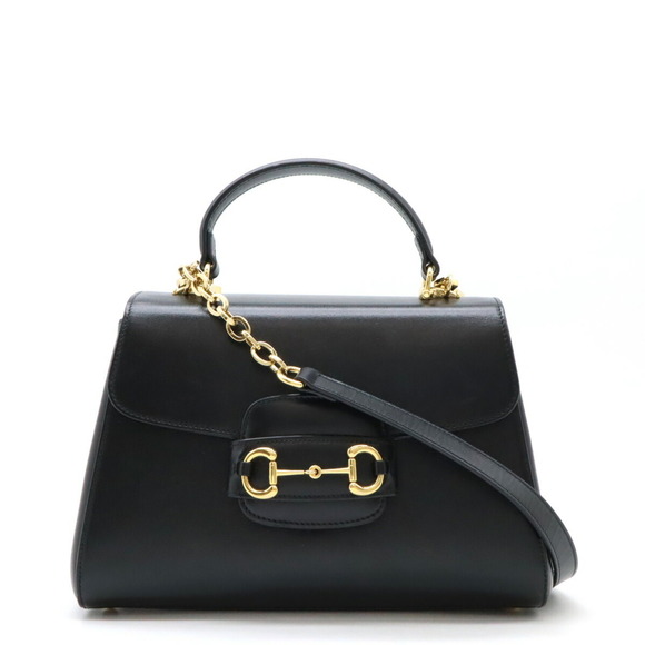 GUCCI Handbags - GUCCI Horsebit 1955 Medium Bag Handbag Shoulder Leather Black 702049